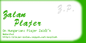 zalan plajer business card